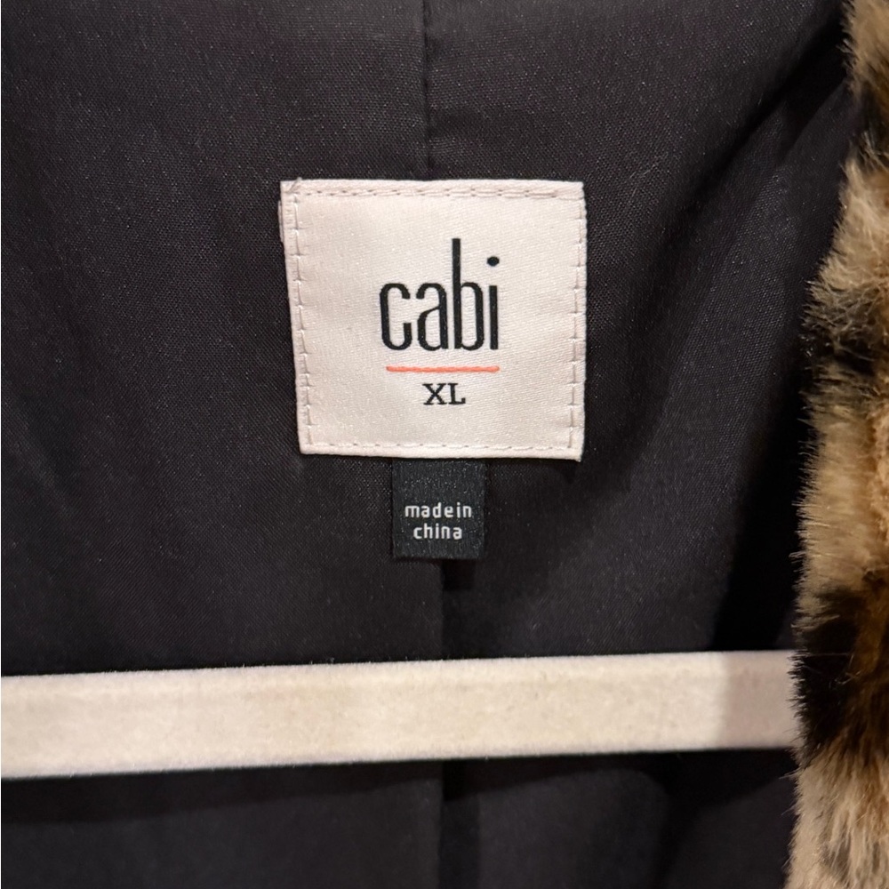 CAbi Leopard-Print Faux Fur Jacket in Beige and Black - Picture 3 of 3